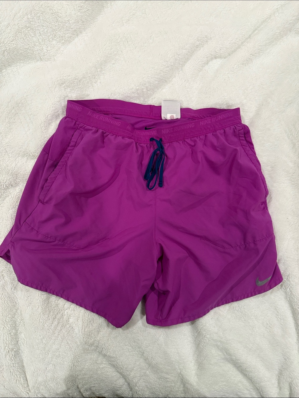 Nike Magenta Running Shorts with Navy Drawcord